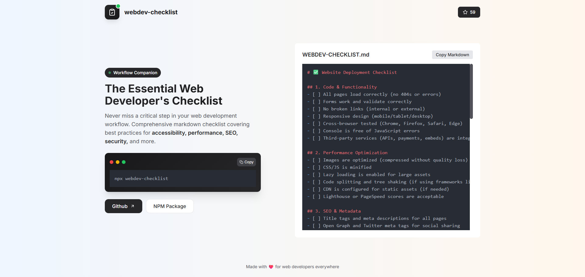 Webdev Checklist